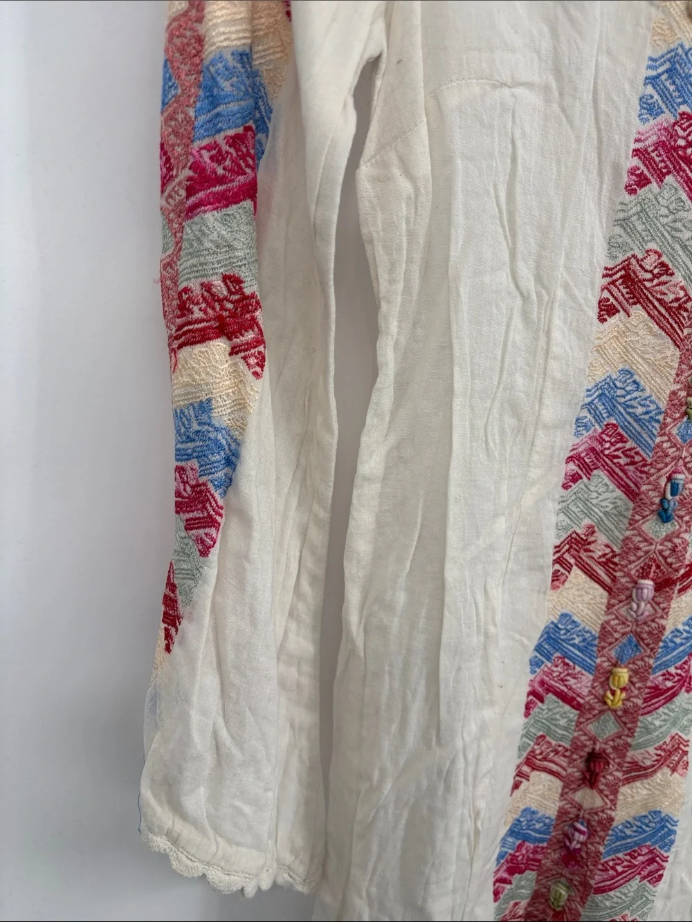 Free People Misty Meadow Embroidered flare sleeve Boho Dress size 4